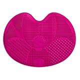 Sigma Beauty Large Makeup Brush Cleaning Mat - Silicone Makeup Brush Cleaning Mat with Suction Cups - 7 Textures For Thorough & Quick Makeup Brush Cleaning - Pink