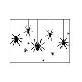 Halloween Decorations Removable DIY Wall Stickers Window Stickers Wall Decals Window Party Decorations For Halloween Party Supplies Full Size Bedroom Set with Dresser And Mirror (black #1, One Size)