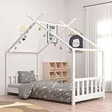 TECHPO Baby & Toddler Cots & Toddler Beds,Kids Bed Frame White Solid Pine Wood 70x140 cm