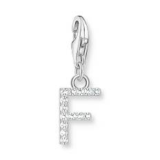 Thomas Sabo Ladies' Sterling Silver Cubic Zirconia Charm Pendant Letter F