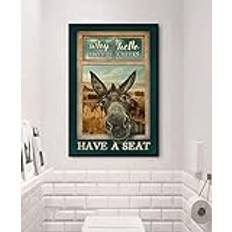 Donkey Why Hello Sweet Cheeks Bathroom Poster Donkey Lover Gift Funny Gift Metal Signs 8x12 inch