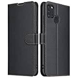 ELESNOW Case for Samsung Galaxy A21s, Premium Leather Flip Phone Case Cover with Magnetic Closure Compatible with Galaxy A21s (Black)