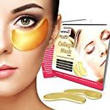 Infinitive Beauty - 4 x Pack New Crystal 24K Gold Powder Gel Collagen Eye Mask Masks Sheet Patch, Anti Ageing Aging, Remove Bags, Dark Circles & Puffiness, Skincare, Anti Wrinkle, Moisturising, Moisture, Hydrating, Uplifting, Whitening, Remove Blemishes & Blackheads Product. Firmer, Smoother, Tone, Regeneration Of Skin. Suitable For Home Use Hot or Cold.