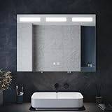 ELEGANT Illuminated Bathroom Cabinet with Mirror Large Wall Mounted Mirror Cabinet with Bluetooth, Shaver Socket, Dimmer, Touch Switch 900 x 650mm