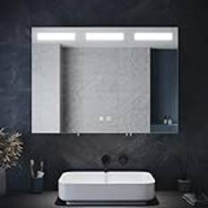 ELEGANT Illuminated Bathroom Cabinet with Mirror Large Wall Mounted Mirror Cabinet with Bluetooth, Shaver Socket, Dimmer, Touch Switch 900 x 650mm