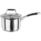 Stellar Induction Stainless Steel 20Cm  Saucepan With Glass Strainer Lid, 2.75L