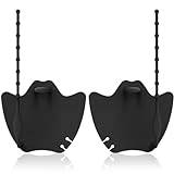 Swim Hand Paddles 1 Pair Webbed Anti-Slip Soft Silicone Swim Paddles With Adjustable Straps Hand Fin Swimming Strength Training Aid For Men Women Children (Black), Hand Paddles For Swimming