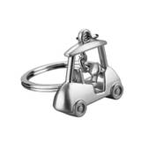 Golf Ball Cart Trolley Gift with Key Keychain Buckle Alloy Mini for Sports Lover Golf Lover New,Silver