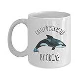 Orca Mug, Easily Distracted by Orcas, Orca Coffee Cup, Mug for Orca Lovers, Killer Whale Mug