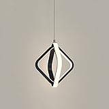 Square Pendant Lamp LED Kitchen Island Lighting Fixture, Modern M-INI Hanging Chandelier 18W Dining Table Light Fixture, Bedroom Bedside Single Head Drop Ceiling Lamps