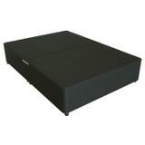 Deluxe 4ft Small Double Divan Bed Base only in Black Damask Fabric