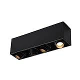 Living Room Surface Mounted Without Main Lights, Led Spotlights, Aisle Strip Four-Head Ceiling Lights, Adjustable Focus Black and White Box Lights ( Color : Dark 4*10w , Size : Neutral light )