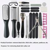 SHEIN Stainless Steel Foot File Callus Remover Set Foot Rasp Foot Scrubber Foot Stand Pedicure Tools Kit