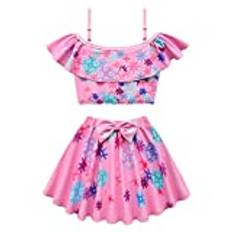 aoren Girls' swimsuit, colourful high elasticity swimsuit, two piece swimsuit, soft adjustable, cute beach clothes for playing at the summer beach, wearing the swim
