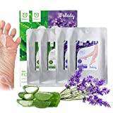 Wolady Foot Peel Mask, 4 Pairs Feet Peeling Mask Exfoliating Foot Socks, Peeling Off Calluses & Dead Skin in 3-7 Days, Baby Soft Touch Foot Care for Men & Women, Lavender