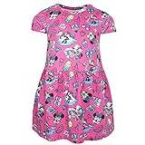 Disney - Dress with Minnie Mouse pattern - 100% cotton - Summer dresses for girls - Minnie Mouse dress pink - Party dress - Minnie Mouse clothes children's costume - Pink Doodle, 3-4 Years
