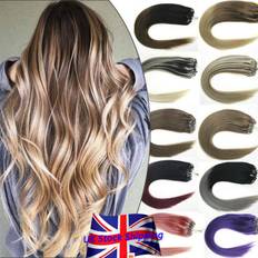 Double silicone micro ring beads tip loop remy human hair extensions 16-24inch1g