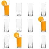 Argon Tableware Classic Highball Glasses - Modern Gift Tall Drinking Glass Cocktail Juice Tumbler - Clear - Pack of 12