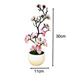 F Fityle 3Pcs Fake Artificial Potted Flowers Home Decor, White Red Pink, 30x11cm