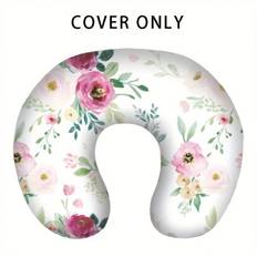 SHEIN pc Red Floral Pattern Polyester Baby Nursing Pillow Cover