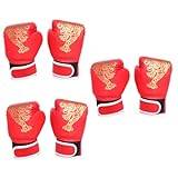 Kisangel 3 Pairs Red Boxing Gloves Boxing Gloves Red White Punch Mitts Punching Gloves Workout Glove Kids Gloves Punch Focus Mitts Gloves Training Padded Shorts Child Plate Punch Hole
