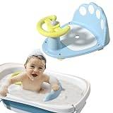 Baby Bath Seat, Baby Bath Non Slip Support with Suction Cup, Baby Bath Tub Chair for 6 Months Plus (Blue, 20x40x18cm)