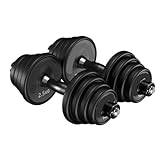 Dumbbell Dumbbell Men's Fitness Home Adjustable Weight Dumbbell Barbell Set Combination One Pair Covered With Rubberr Dumbbell Sets (Color : Black, Size : 30kg)