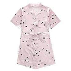Fucouture Kids Toddler Baby Girls Spring Summer Print Short Sleeve Nightgown Nightdress Cute Toddler Pajamas (Pink, 5-6 Years)