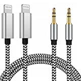 Lightning to 3.5mm Audio Cable iPhone Headphones Jack Lightning Aux Cord Compatible with iPhone 13 12 11 XS XR X 8 7 6 iPad iPod for Car Home Stereo Speaker Headphone 3.3FT 