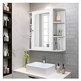 Wall Mounted Bathroom Cabinet with Mirror, Single Door Medicine Cabinet with 4-Tier Inner Shelf,Frame Wall Mounted Mirror