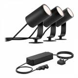Set of 3 Lily White & Colour Ambiance LED Smart Outdoor Spotlight with 100W Base Unit