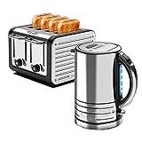 Dualit Classic Kettle and 4 Slice Toaster Set (4 Slot Toaster x 1.5L Kettle, Black)
