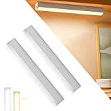 LED Lights Bar Rechargeable Battery Power Dimmable Touch Light 3 Color Stick on Magnetic Night Tap Light Under Cabinet Strip Lights Shelf, Counter, Kitchen, Cupboard, Reading,Make Up Mirror 2 Pack