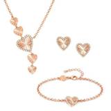 Truejoy Rose Gold Plated CZ Heart Jewellery Set