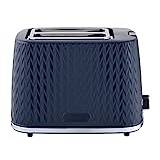 Linsar - 2 Slice Toaster - Unique Curved Texture - Defrost, Reheat, Cancel Functions - 7 Browning Levels, Wide Slots, Removable Crumb Tray - Automatic Switch Off - 930 Watt (Blue)