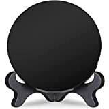 XDYY Black Obsidian Mirror, Black Obsidian Scrying Mirror Home Decoration Yoga/Meditation Table Mirror with Holder (8CM)