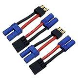 JINOARC 2 Pairs EC5 to TRX RC LiPo Battery Connector Adapter Wire 12AWG 100mm for Traxxas Battery Plug to EC5 Male Female on ESC Charger Drone 1/10 1/8 RC Car
