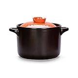 Cooking pots,casserole dish,Classic Soup Pot Casserole with Double Handle, Casserole Clay Pot for Restaurant Dinner-Pink-2.5 Litre (Color : Roze, (Color : 4 Litre Oranje, Size : Oranje)