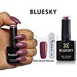 Bluesky Mad About Mauve Dark Purple Plum UV LED Soak Off Gel Nails Polish 10ml PLUS Gelnailsuk Nail File
