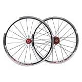 ABOVEHILL Foldable Bike Wheels 20 Inch 406/451 BMX V Brake Wheels For MTB Bicycle 20/24 Holes Rim Quick Release Hub 100/130mm 7/8/9/10/11 Speed Cassette 1442g (Color : Black, Size : 406) (Red 406)