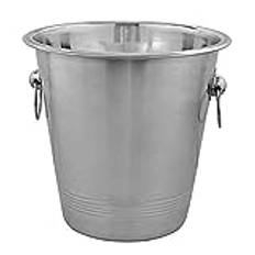 Kosma Stainless Steel Champagne Bucket | Beverage Bucket | Ice Bucket Wine Cooler, Bottle Cooler - 21 x 21cm (Ribbed)