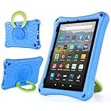 Fire HD 10/10 Plus Tablet Case(2023 Release,13th Generation) Multi-angle Adjustable for Kids/Adults Amazon Kindle Fire HD 10 Cover,Incompatible with iPad Samsung(Blue)