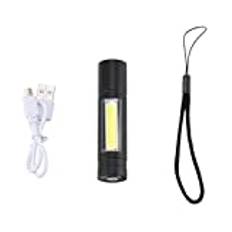 Rechargeable Waterproof Zoom XPE + COB LED Pocket Small Penlight 3 Modes Mini Flashlight Projector for Home Indoor Outdoor Travel Hiking Camping Emergency Supplies