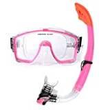 Two Bare Feet Silicone Mask & Snorkel Diving Set - Style 1 - Scuba Dive Snorkelling (Pink)