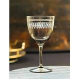 Four Smoky Wine Glasses with Ovals Design by Vintage List