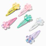 Claire's Club Pastel Sequin Flower Snap Hair Clips - 6 Pack - Multi