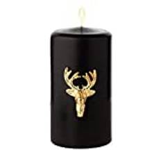 EDZARD Candle pin Moose for pillar candles, set of 3, height 2.4 in, gold-coloured, durable, nickel-plated aluminium, candle decoration