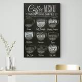 Coffee Menu - Wrapped Canvas Typography Print