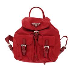 Prada Re-Nylon Red Synthetic Backpack Bag (Pre-Owned) - One Size / Red