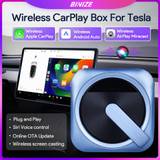 Wireless Carplay Adapter Android Auto For Tesla Model 3 Y S X AirPlay Miracast Waze Spotify Siri Unrequired SIM